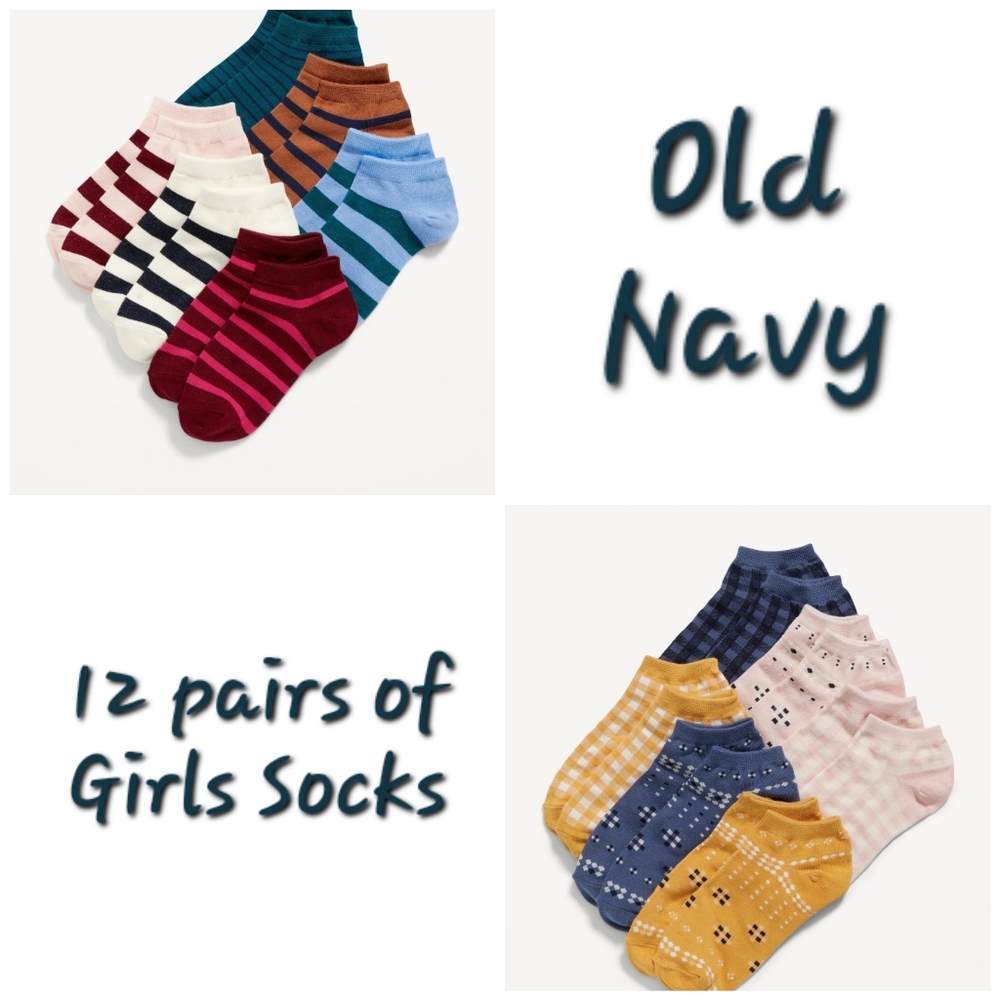 👀50% OFF - NWT‼️ Old Navy brand Girl's Ankle Socks, 12 pairs